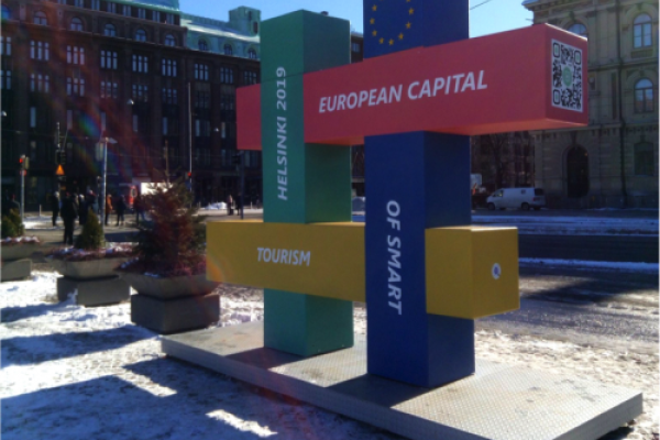 Helsinki hashtag sculpture